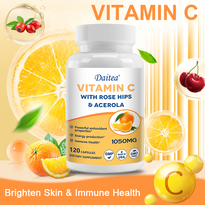 Zinc Supplement 50Mg - Vitamin C 1000mg Capsules, High Absorption,