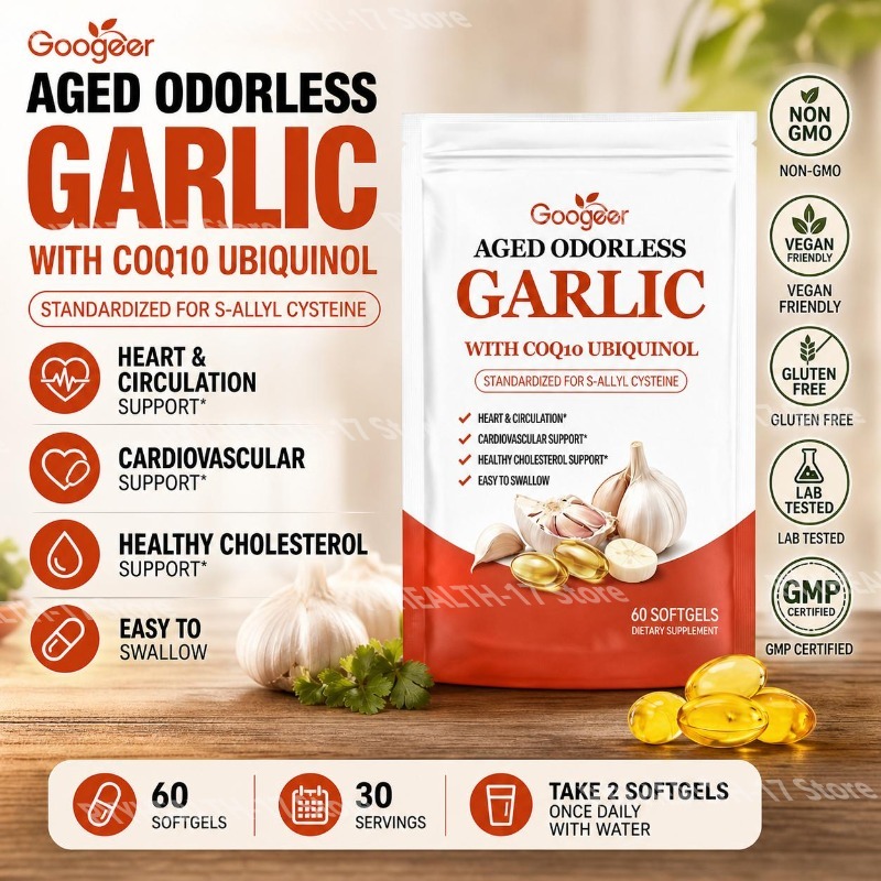 Googeer Aged Odorless Garlic S - огляд і ціна Coq10 Ubiquinol Softgel