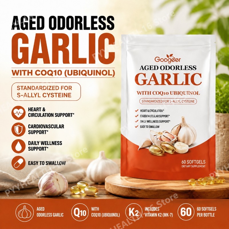 Aged Odorless Garlic Softgels  - огляд і ціна Coq10 Ubiquinol Softgel