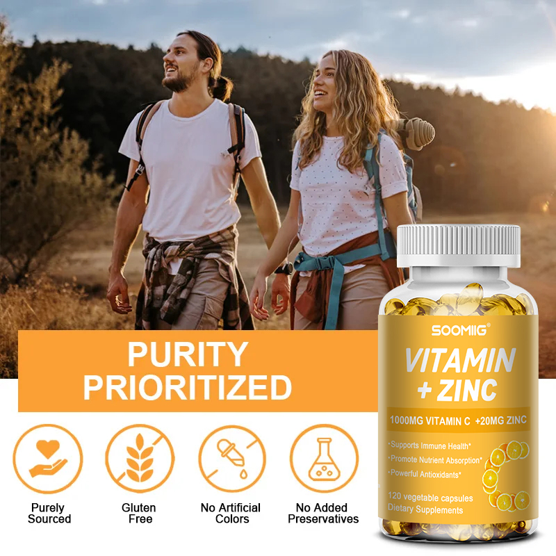 Vitamin C 1000mg + Zinc 20mg C - огляд і ціна Zinc Supplement 50Mg