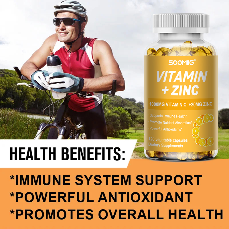 Vitamin C 1000mg + Zinc 20mg C - огляд і ціна Zinc Supplement 50Mg