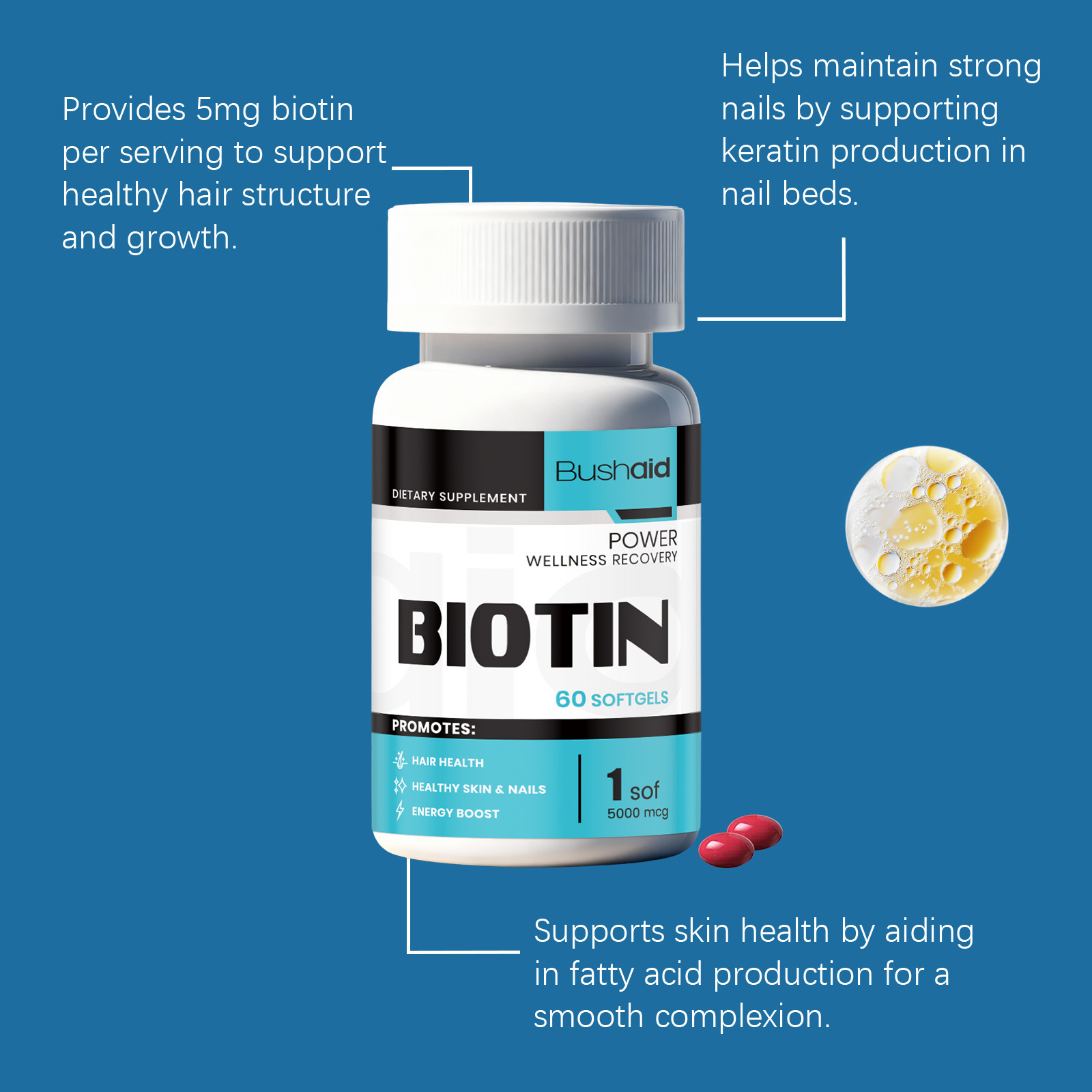 High Potency Biotin Vitamin B7 - огляд і ціна Biotin Hair Growth