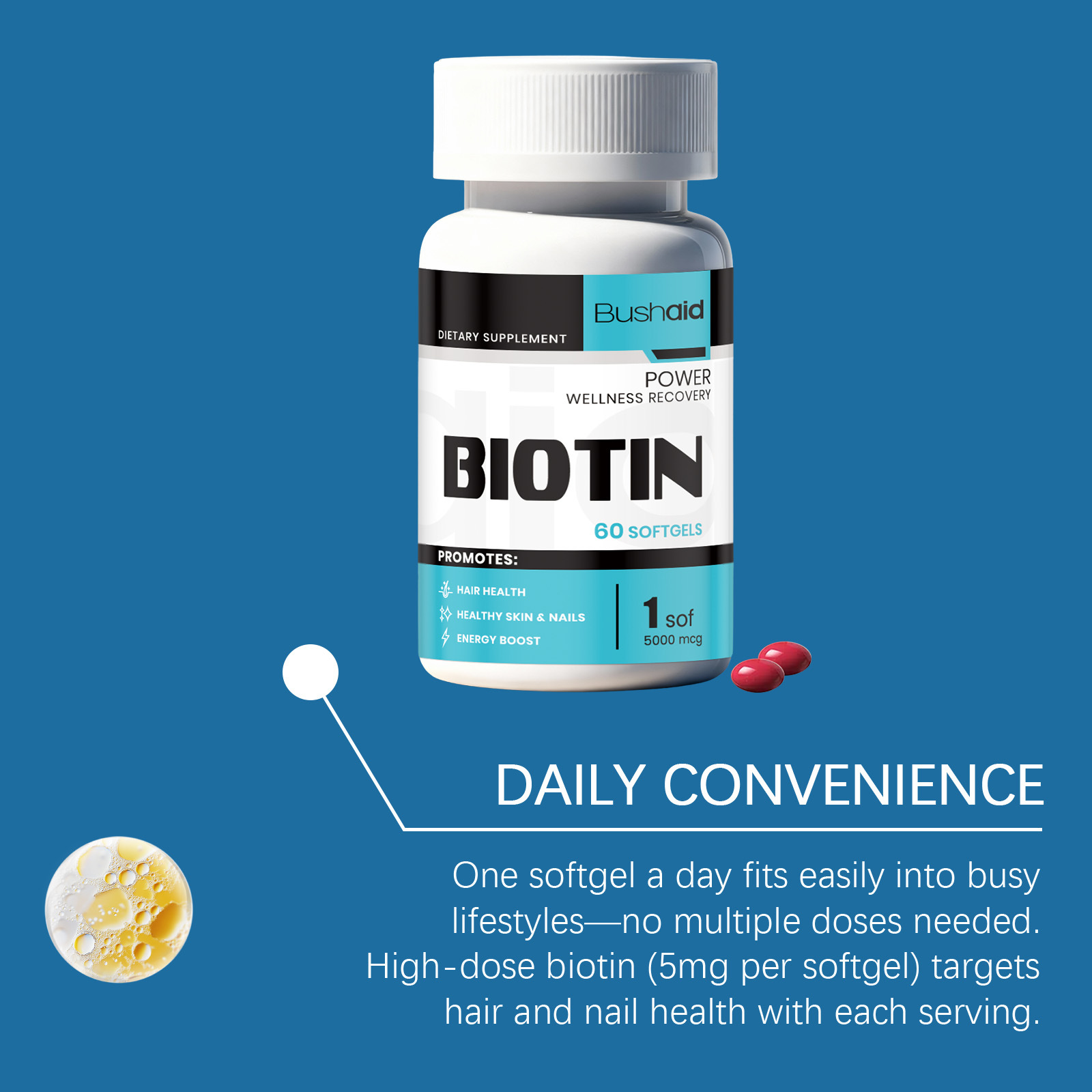 High Potency Biotin Vitamin B7 - огляд і ціна Biotin Hair Growth