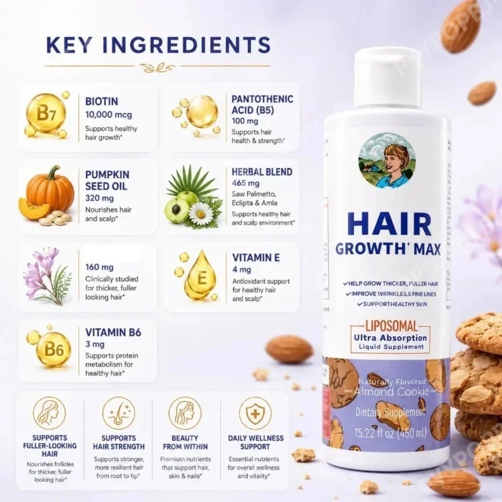 Liposomal Hair Growth Liquid,  - огляд і ціна Biotin Hair Growth
